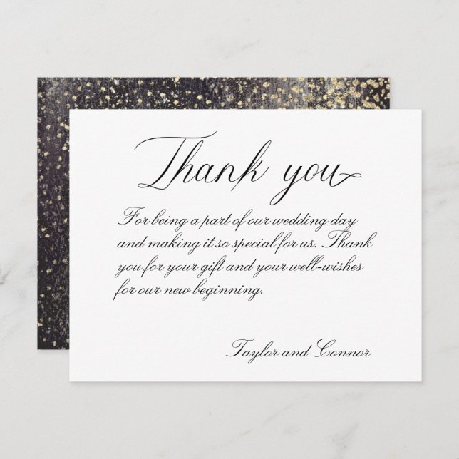 Classic Calligraphy Wedding Thank You Card (Front/Back)