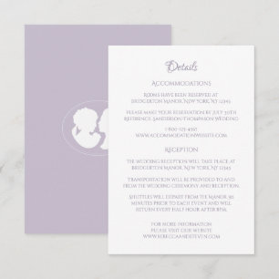 Classic Cameo Regency Purple Wedding Details Enclosure Card