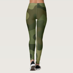 Classic Camo Print Earthy Green & Brown Tones Leggings