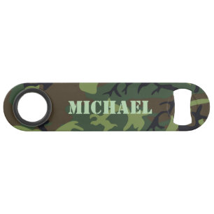 Classic Camouflage Green Pattern Personalised Bar Key