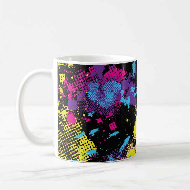 Classic Camouflage: Seamless Vintage Pattern Coffee Mug (Left)