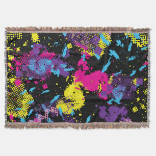 Classic Camouflage: Seamless Vintage Pattern Throw Blanket