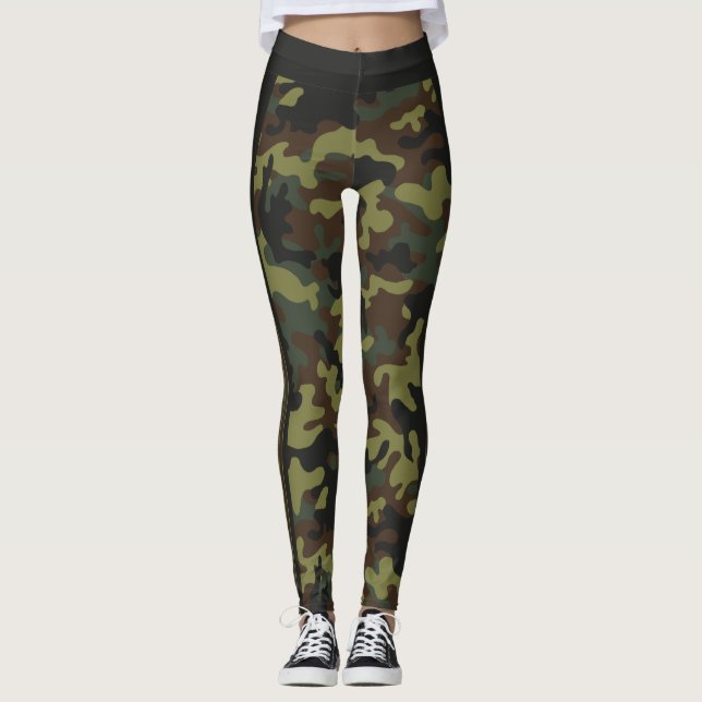 Classic Camouflage Tried and True Striped Leggings (Front)