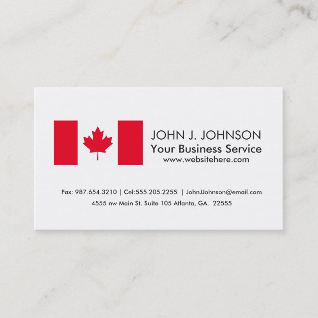 Classic Canada Flag Business Card (Front)
