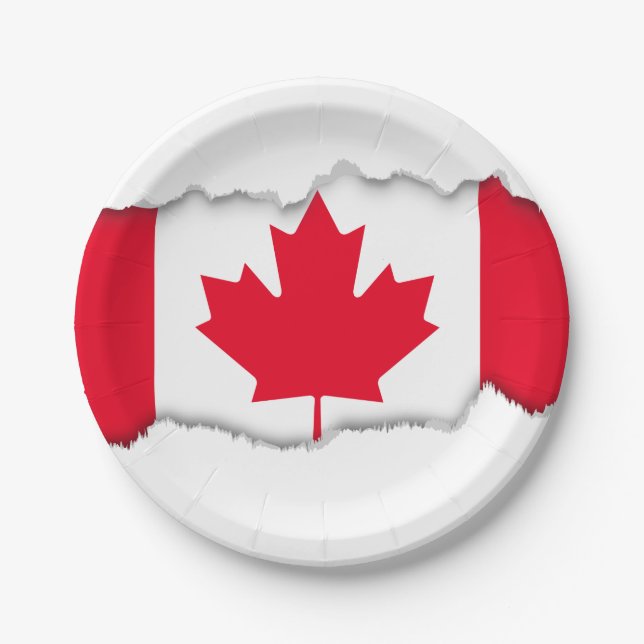 Classic Canada Flag Paper Plate (Front)