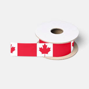 Classic Canada Flag Satin Ribbon