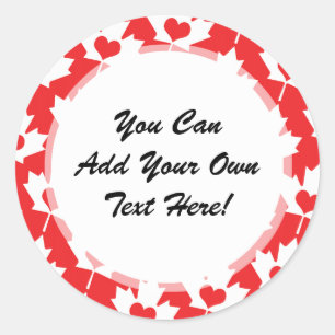 Classic Canadian Flag Maple Leaf with Heart Classic Round Sticker