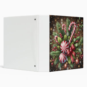 Classic Candy cane/peppermint Christmas greenery Binder