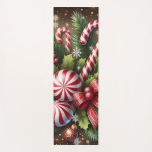 Classic Candy cane/peppermint Christmas greenery Yoga Mat