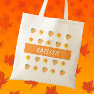 Classic Candy Corn And Pumpkin Orange  Tote Bag