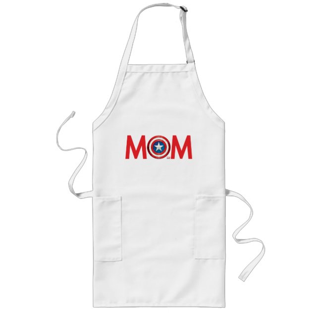 Classic Captain America Mom Long Apron (Front)