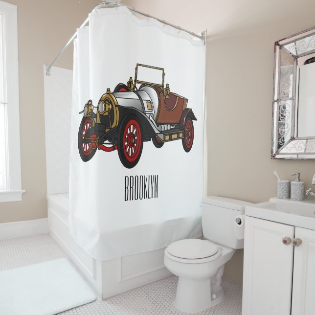 Classic car 1920 cartoon illustration (In Situ)
