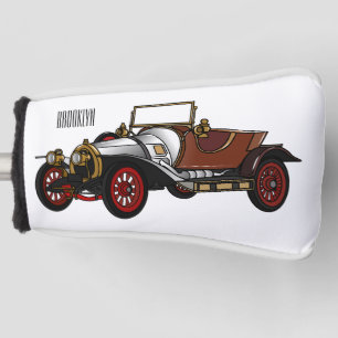 Classic car 1920 cartoon illustration golf head cover