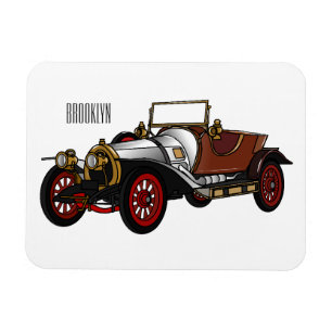 Classic car 1920 cartoon illustration magnet