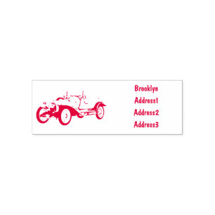 Classic car 1920 cartoon illustration self-inking stamp