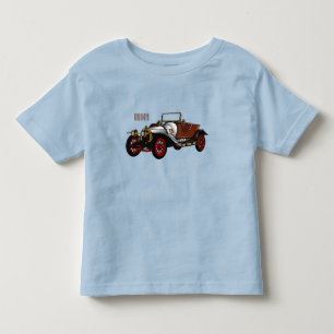 Classic car 1920 cartoon illustration toddler t-shirt