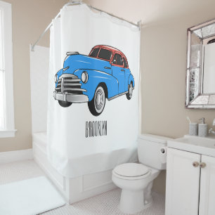 Classic car 1948 cartoon illustration