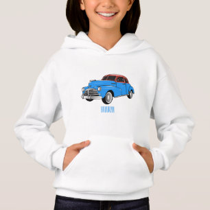 Classic car 1948 cartoon illustration
