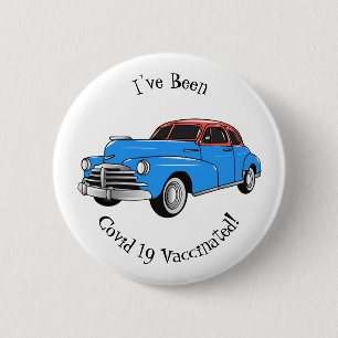 Classic car 1948 cartoon illustration 2 inch round button