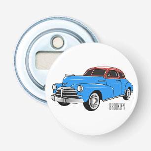 Classic car 1948 cartoon illustration bottle opener