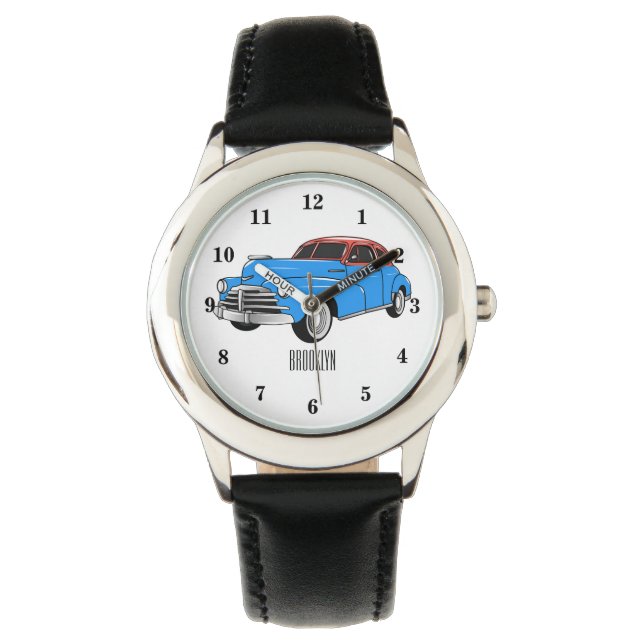 Classic car 1948 cartoon illustration watch (Front)