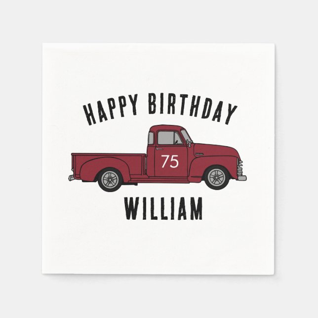 Classic car 1952 Chevy Pickup truck custom napkins (Front)