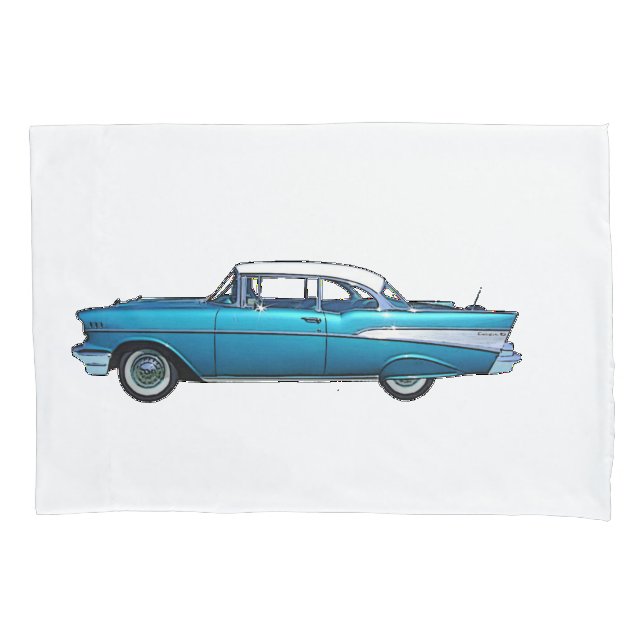 Classic car 1957 Chevy BelAire custom pillowcase (Front)