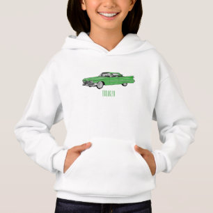 Classic car 1959 cartoon illustration