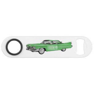 Classic car 1959 cartoon illustration bar key