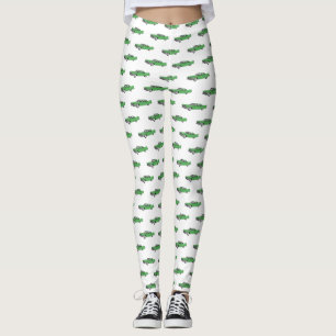 Classic car 1959 cartoon illustration leggings