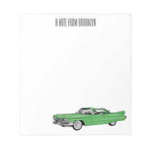 Classic car 1959 cartoon illustration notepad