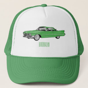Classic car 1959 cartoon illustration trucker hat