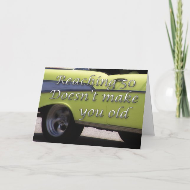 Classic Car 50th Birthday Card (Front)