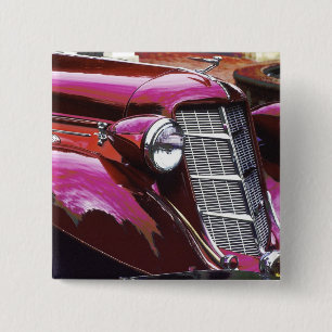 Classic car: Auburn 2 Inch Square Button