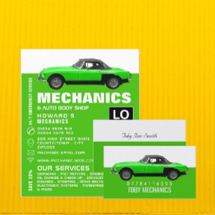 Classic Car, Auto Mechanic & Repairs Advertising Flyer