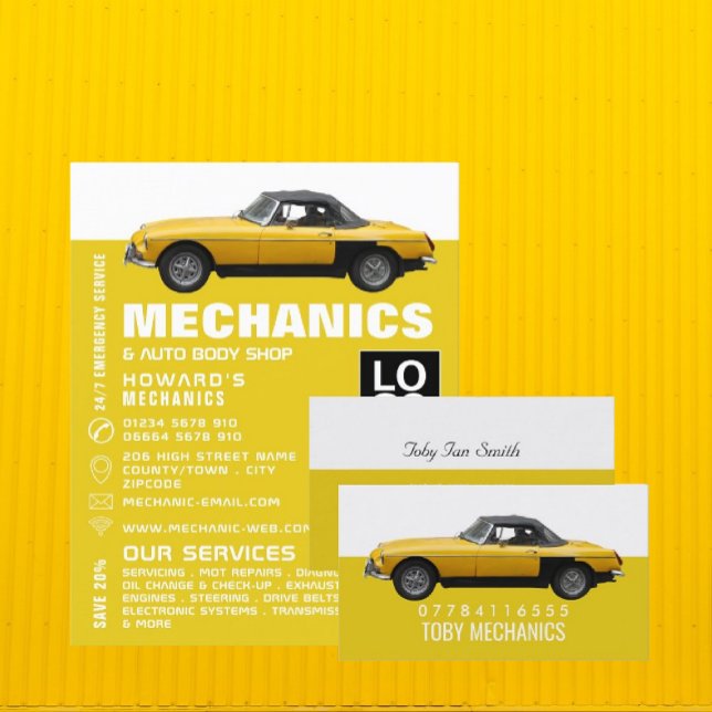 Classic Car, Auto Mechanic & Repairs Advertising Flyer (Creator Uploaded)