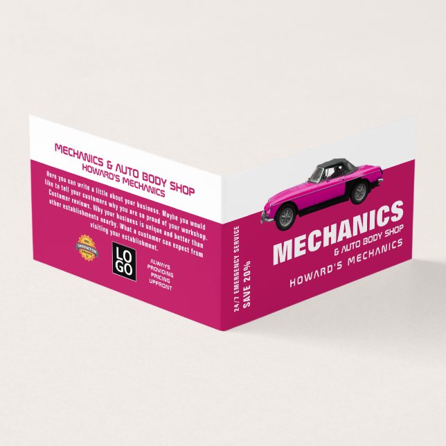 Classic Car, Auto Mechanic & Repairs, Detailed Business Card (Outside)