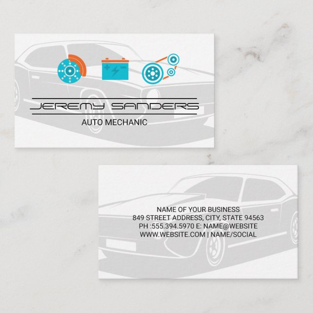 Classic Car | Auto Parts Business Card (Front/Back)