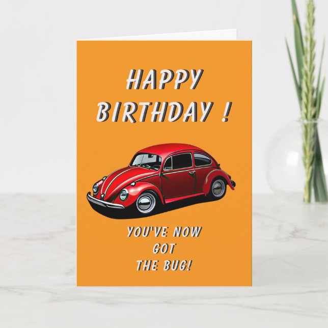 Classic Car Birthday Card (Front)