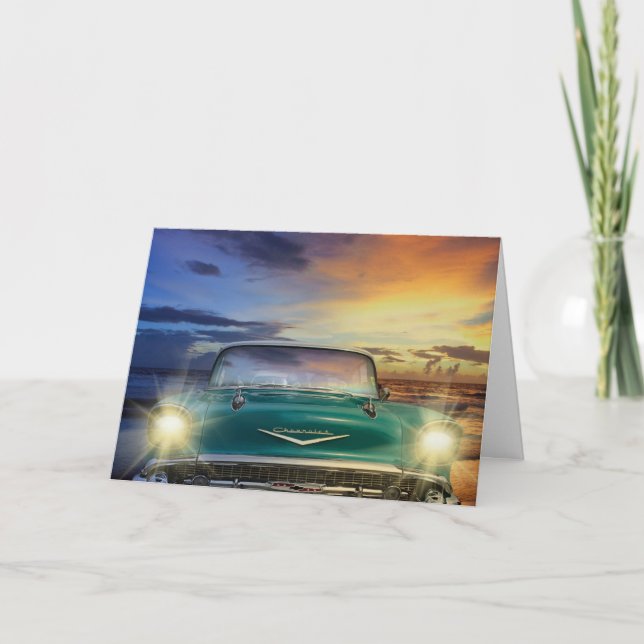 CLASSIC CAR BIRTHDAY GREETING CARD (Front)