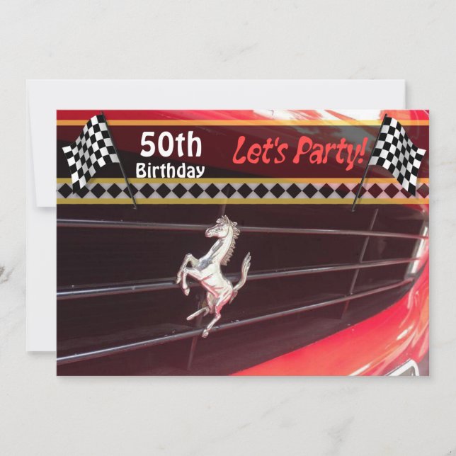 Classic Car Birthday Party Invitation - Custom (Front)