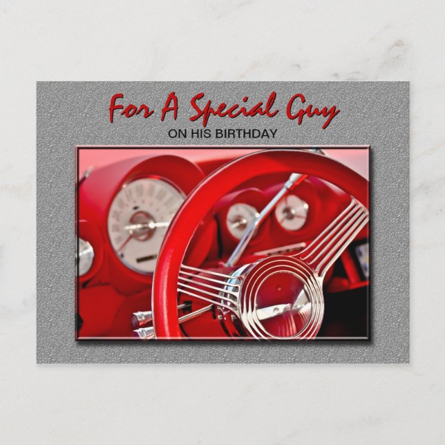 Classic Car Birthday Postcard (Front)