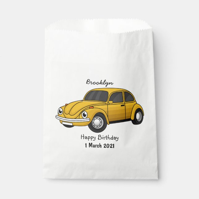 Classic car cartoon favour bag (Front)
