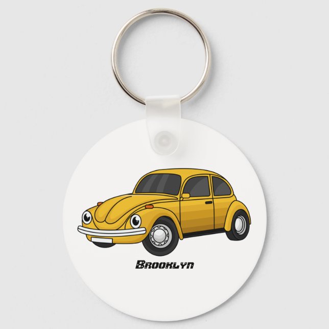 Classic car cartoon keychain (Front)