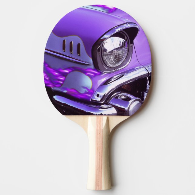 Classic car: Chevrolet with flaming hood Ping Pong Paddle (Front)