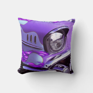 Classic car: Chevrolet with flaming hood Throw Pillow