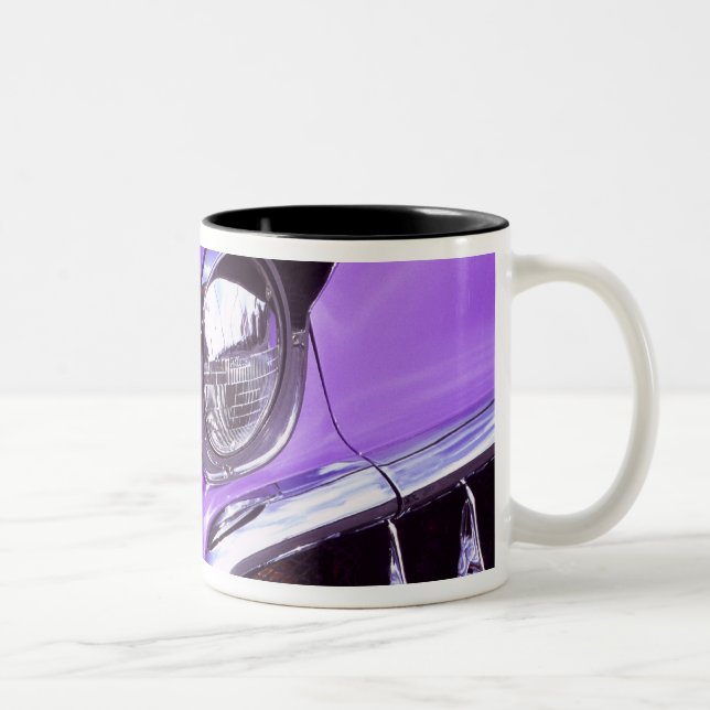Classic car: Chevrolet with flaming hood Two-Tone Coffee Mug (Right)