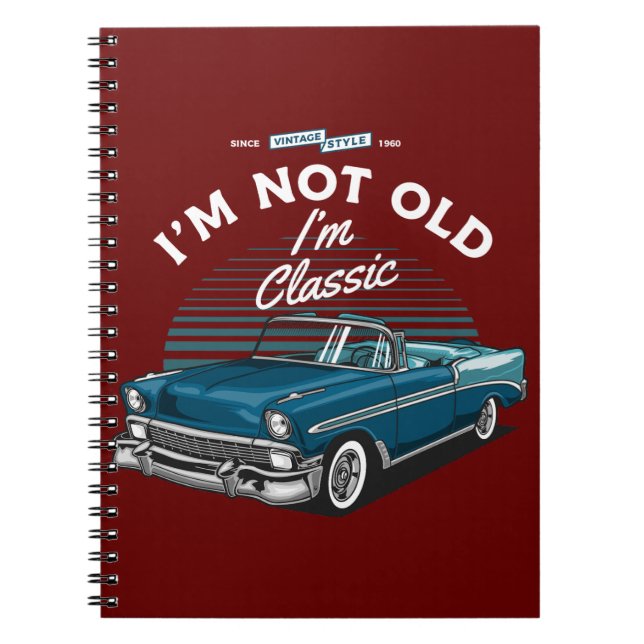 CLASSIC CAR CHEVY BEL AIR CONVERTIBLE 1956 NOTEBOOK (Front)