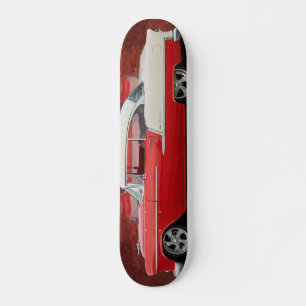 Classic Car Chevy Bel Air Red White Vintage Skate Skateboard