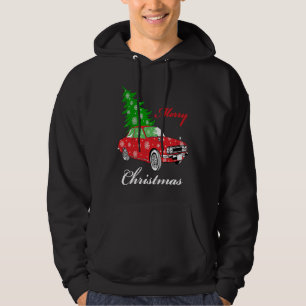 Classic Car Christmas  Holiday Vintage Car Hoodie